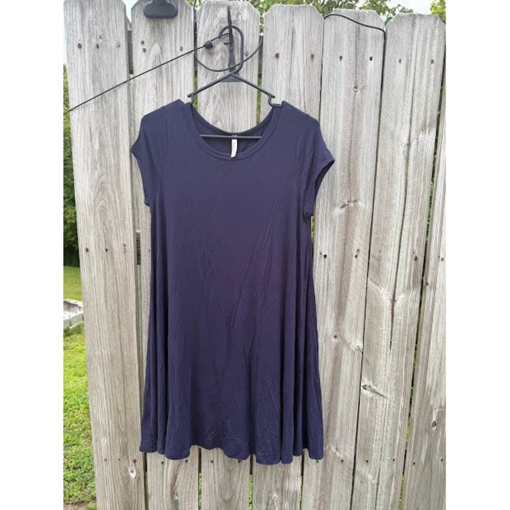 Casual Basic Beeson River T-Shirt Dress Small Navy Blue Swing A-Line D3252CS-1